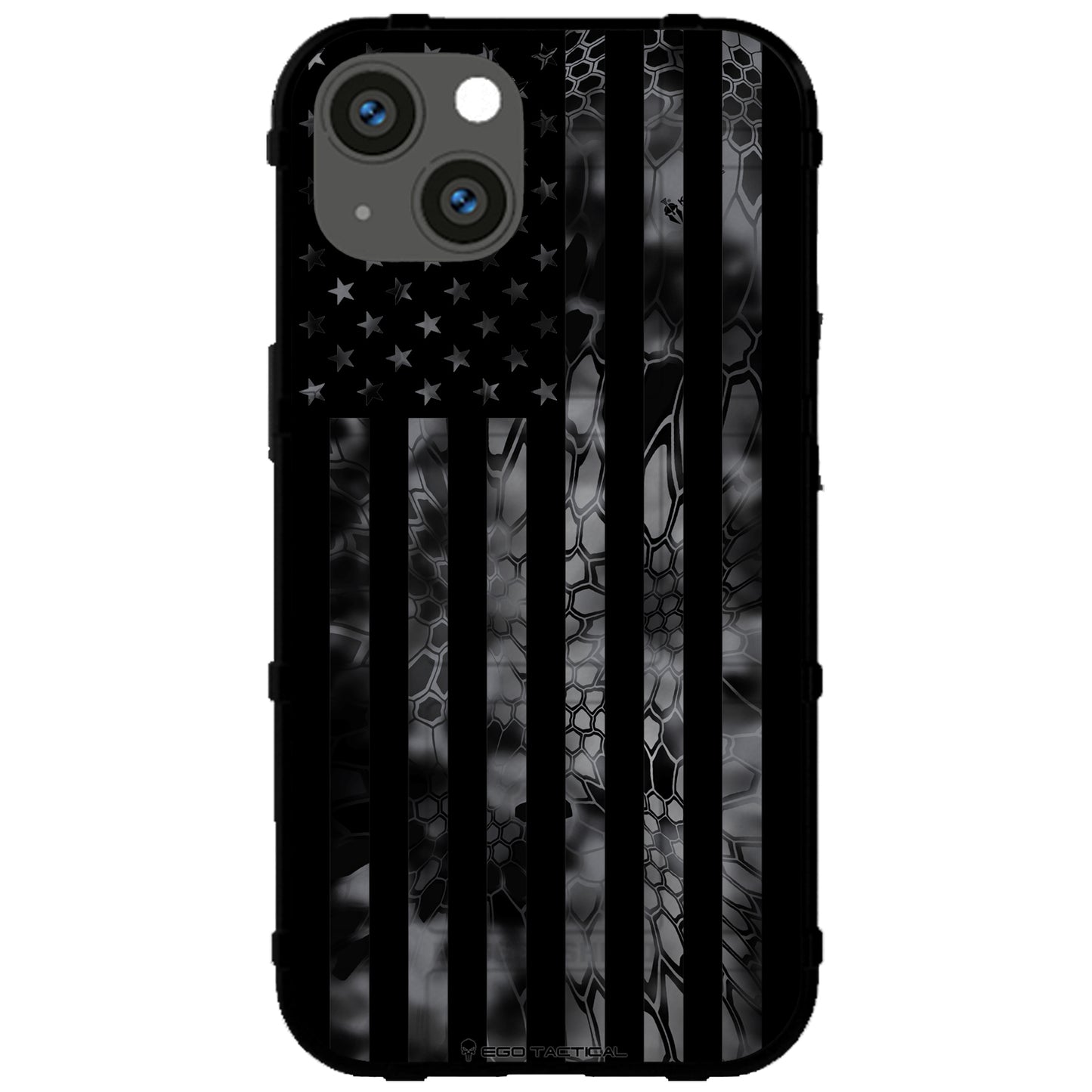 US Flag Subdued over Kryptek Typhon Camouflage Custom Printed Case Design