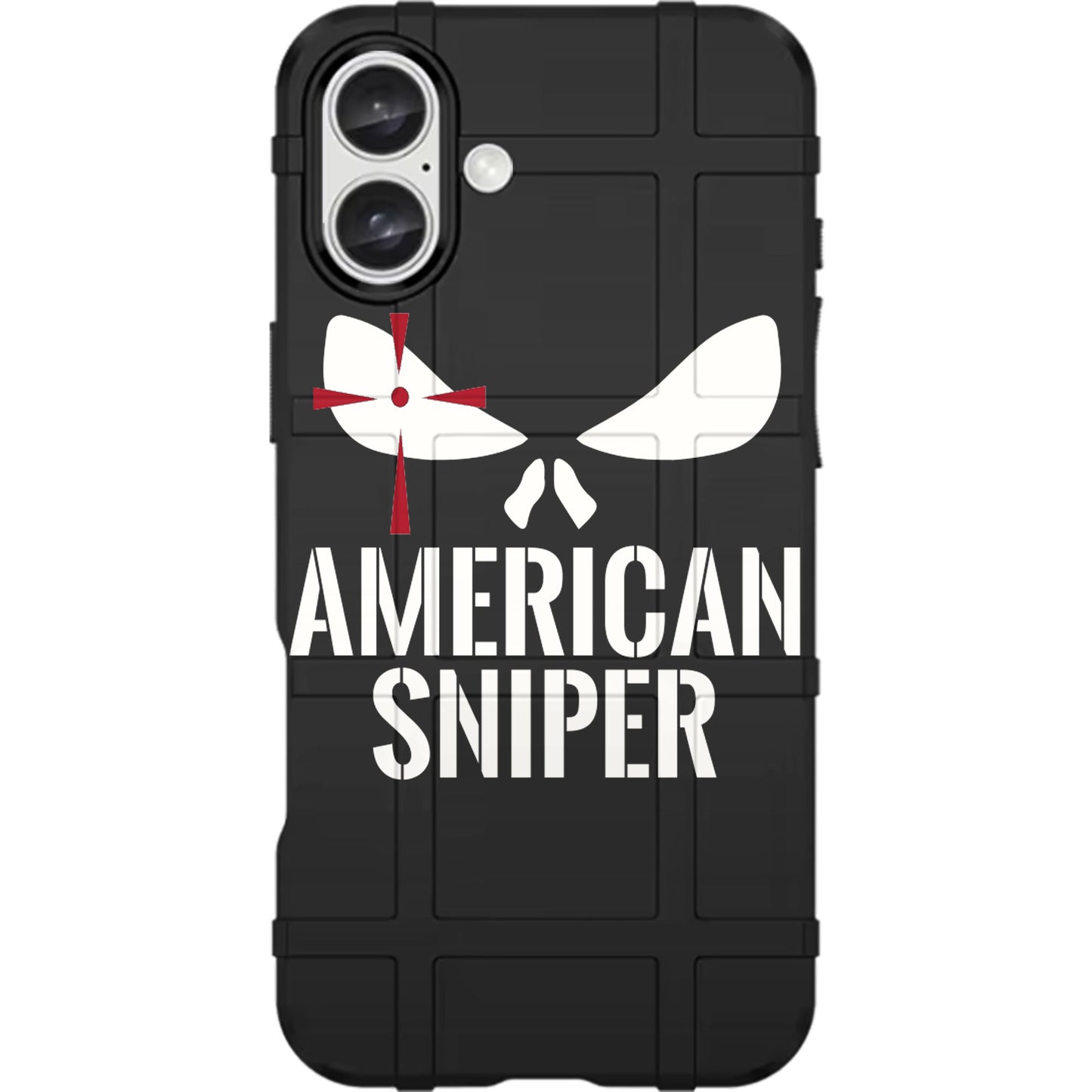 American Sniper White Eyes Red Cross Custom Printed Case Design on Black Case
