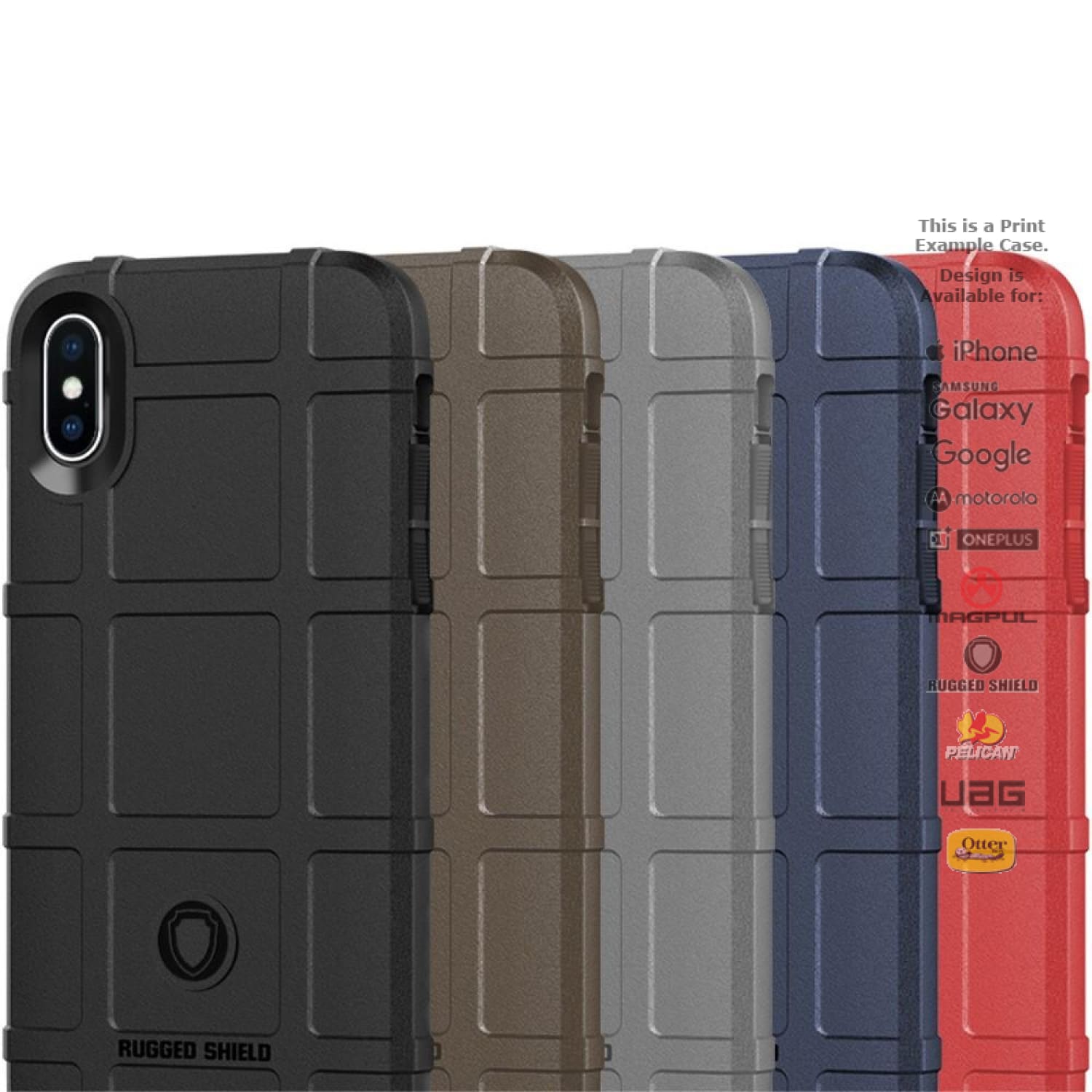 Rugged Shield Brand Solid Color Unprinted TPU Cases