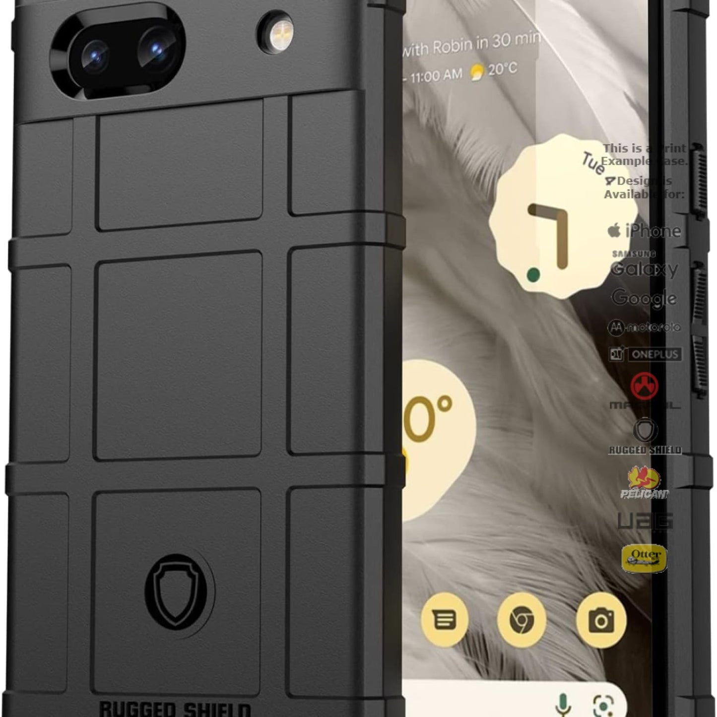Rugged Shield Branded Solid Color TPU Cases for Google Pixel Phone Models