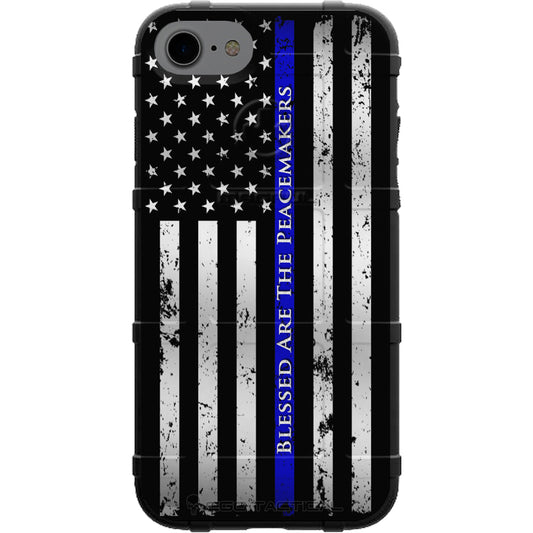 Blessed are the Peacemakers Thin Blue Line Reversed Custom Printed Android & Apple Phone Case Design