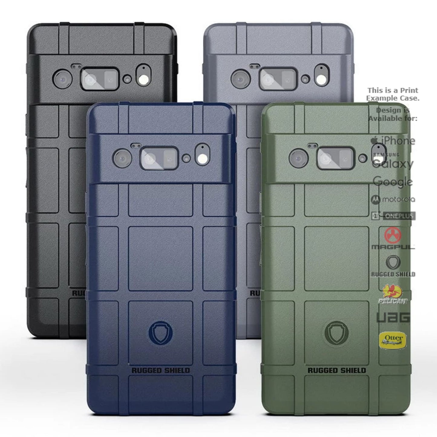 Rugged Shield Branded Solid Color Tpu Cases For Google Pixel Phone Models 6 5G - Black