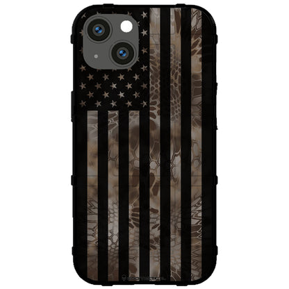 US Flag Subdued over Kryptek Camouflage Custom Printed Case Design (Choose Your Color Camo)