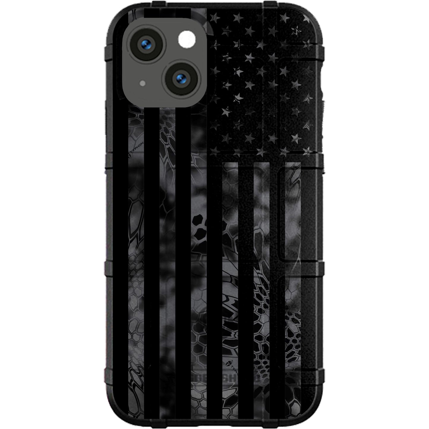 US Flag Subdued over Kryptek Camouflage Custom Printed Case Design (Choose Your Color Camo)