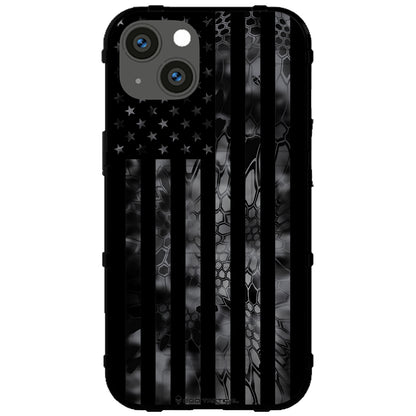 US Flag Subdued over Kryptek Camouflage Custom Printed Case Design (Choose Your Color Camo)