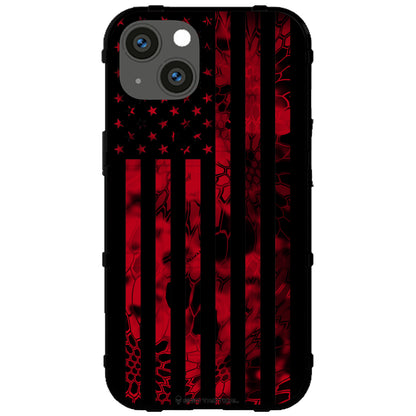 US Flag Subdued over Kryptek Camouflage Custom Printed Case Design (Choose Your Color Camo)