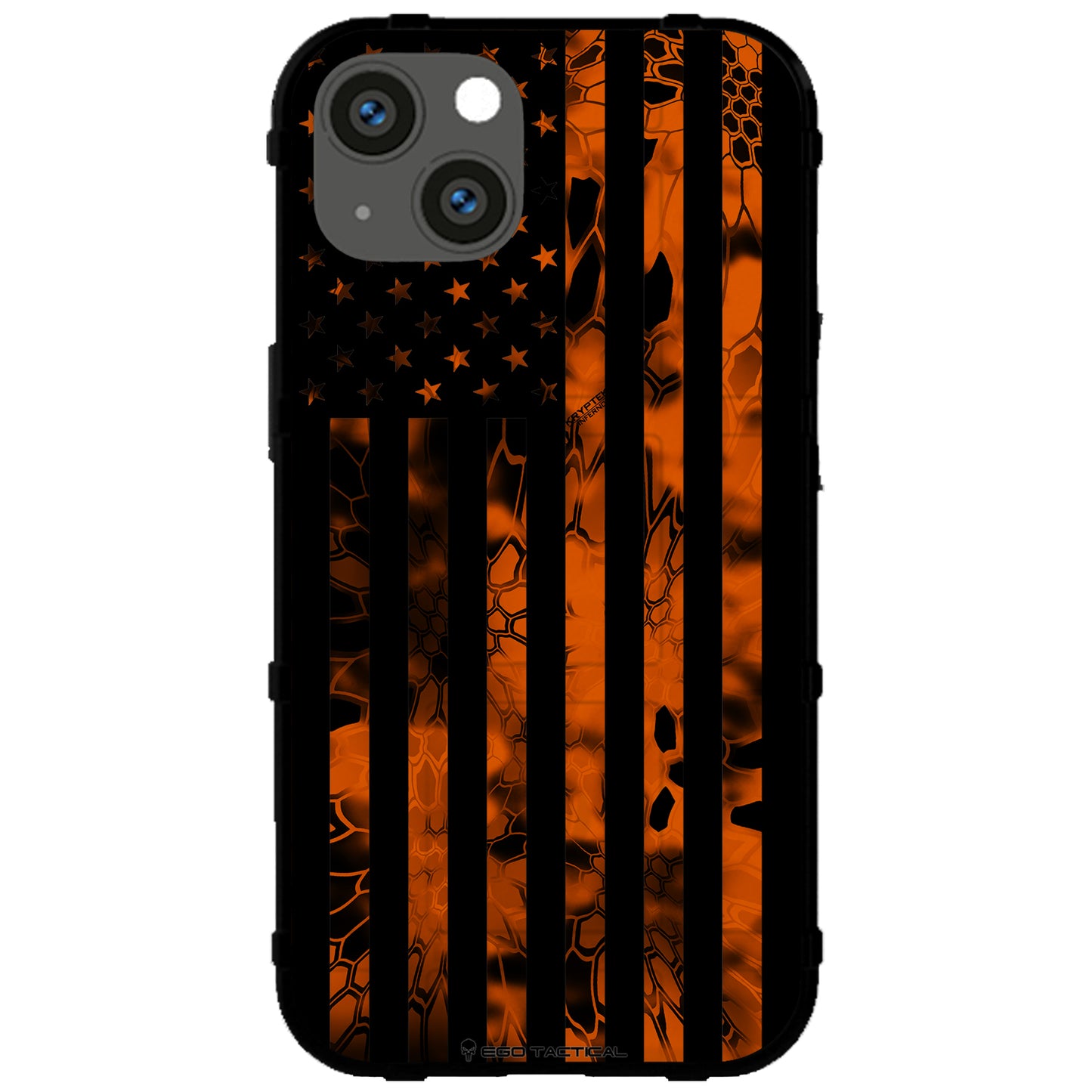 US Flag Subdued over Kryptek Camouflage Custom Printed Case Design (Choose Your Color Camo)