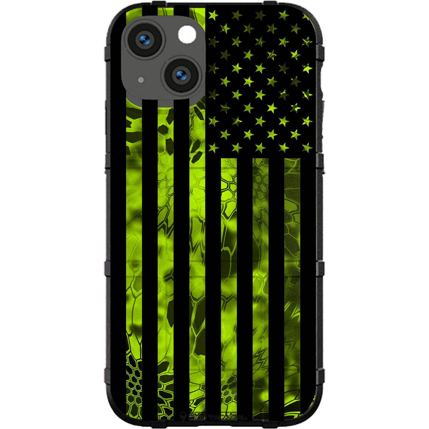 US Flag Subdued over Kryptek Camouflage Custom Printed Case Design (Choose Your Color Camo)