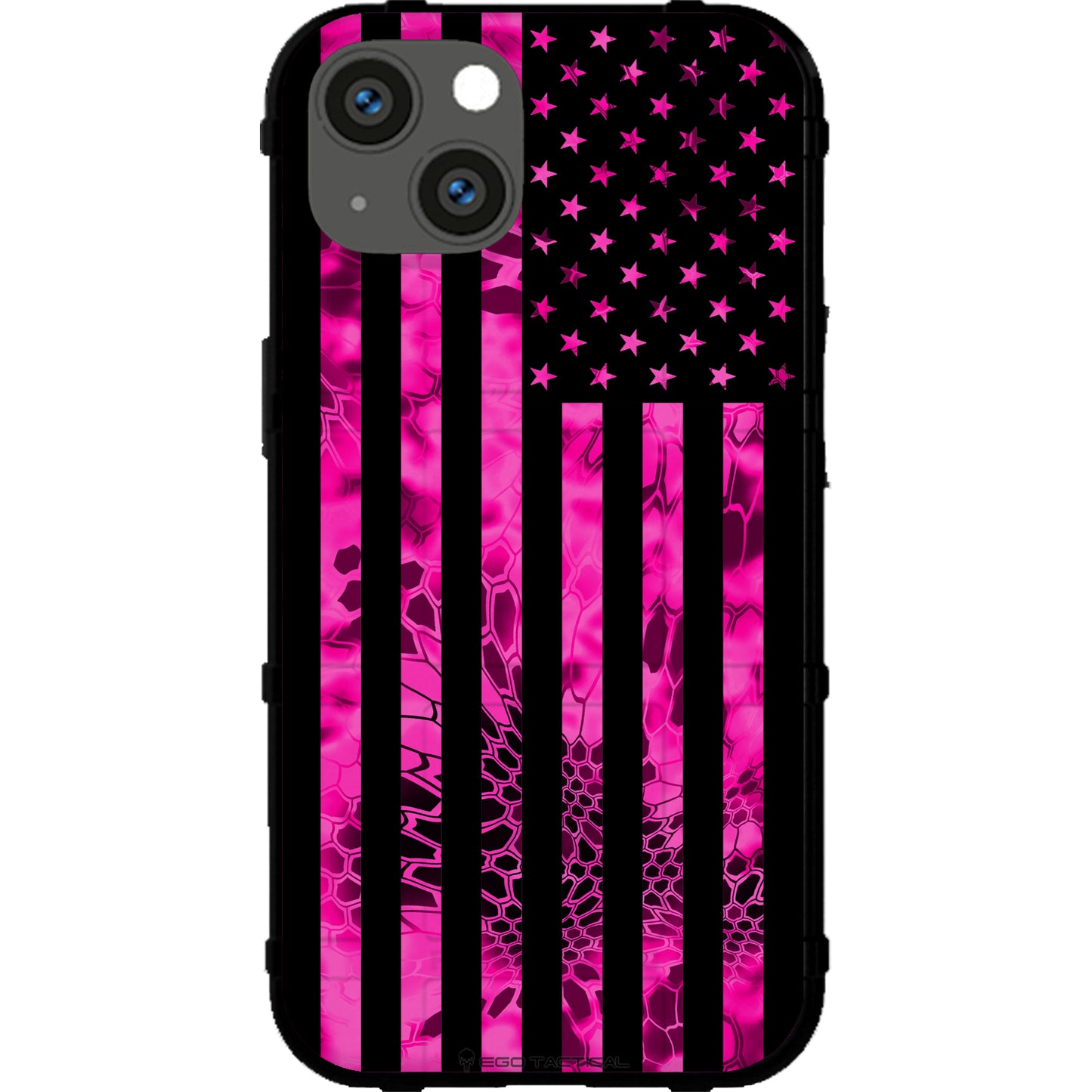 US Flag Subdued over Kryptek Camouflage Custom Printed Case Design (Choose Your Color Camo)