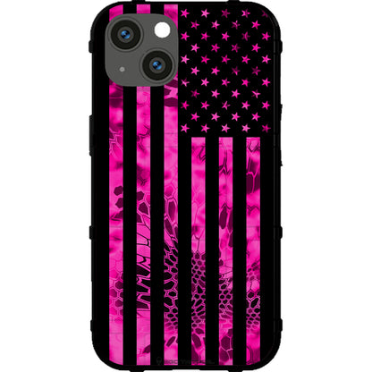 US Flag Subdued over Kryptek Camouflage Custom Printed Case Design (Choose Your Color Camo)