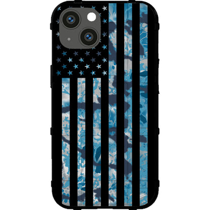 US Flag Subdued over Kryptek Camouflage Custom Printed Case Design (Choose Your Color Camo)