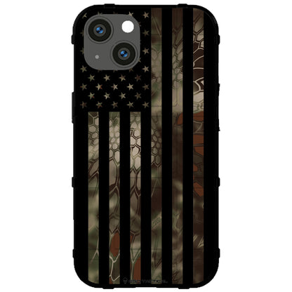 US Flag Subdued over Kryptek Camouflage Custom Printed Case Design (Choose Your Color Camo)