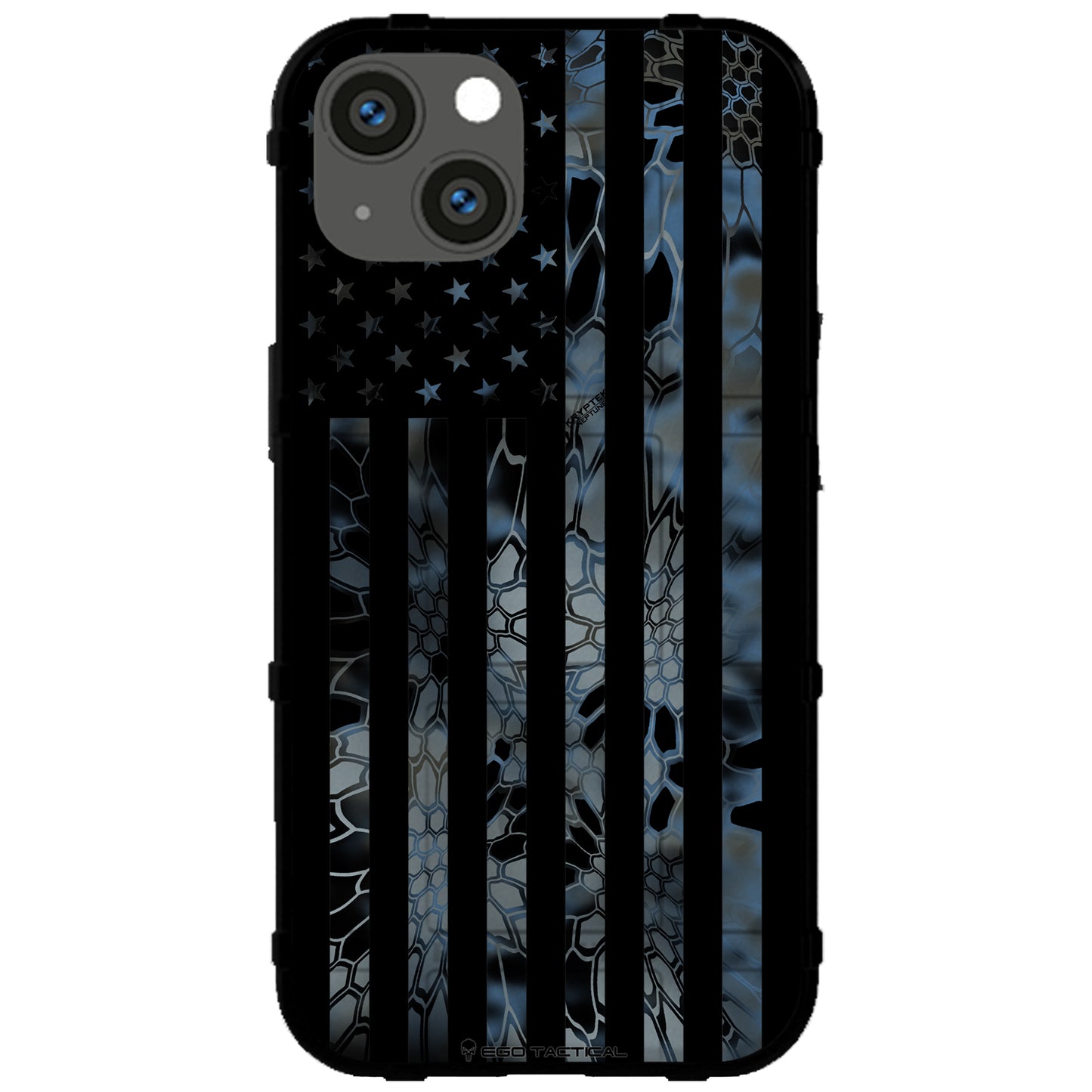 US Flag Subdued over Kryptek Camouflage Custom Printed Case Design (Choose Your Color Camo)