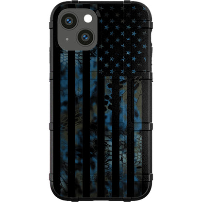 US Flag Subdued over Kryptek Camouflage Custom Printed Case Design (Choose Your Color Camo)