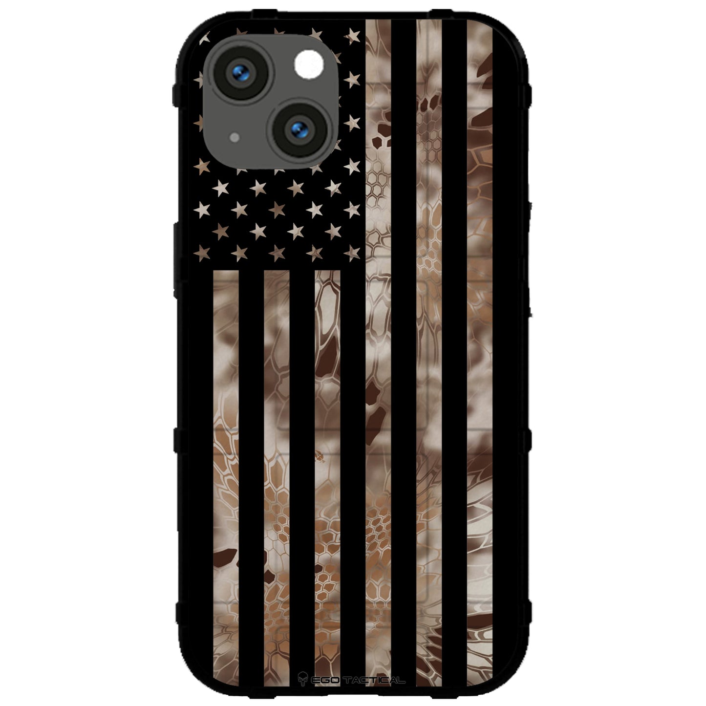 US Flag Subdued over Kryptek Camouflage Custom Printed Case Design (Choose Your Color Camo)