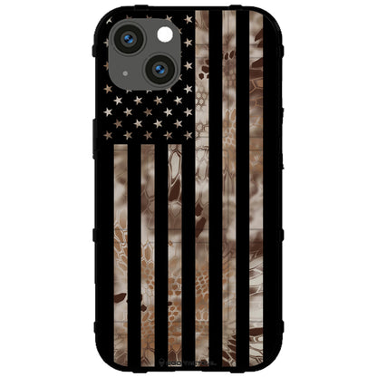 US Flag Subdued over Kryptek Camouflage Custom Printed Case Design (Choose Your Color Camo)