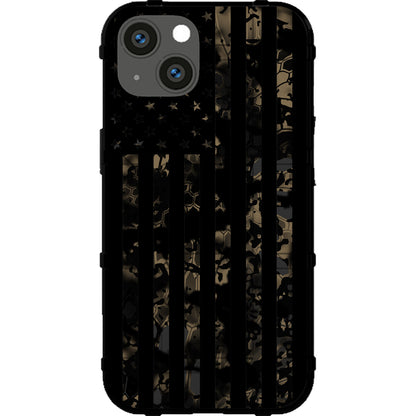 US Flag Subdued over Kryptek Camouflage Custom Printed Case Design (Choose Your Color Camo)