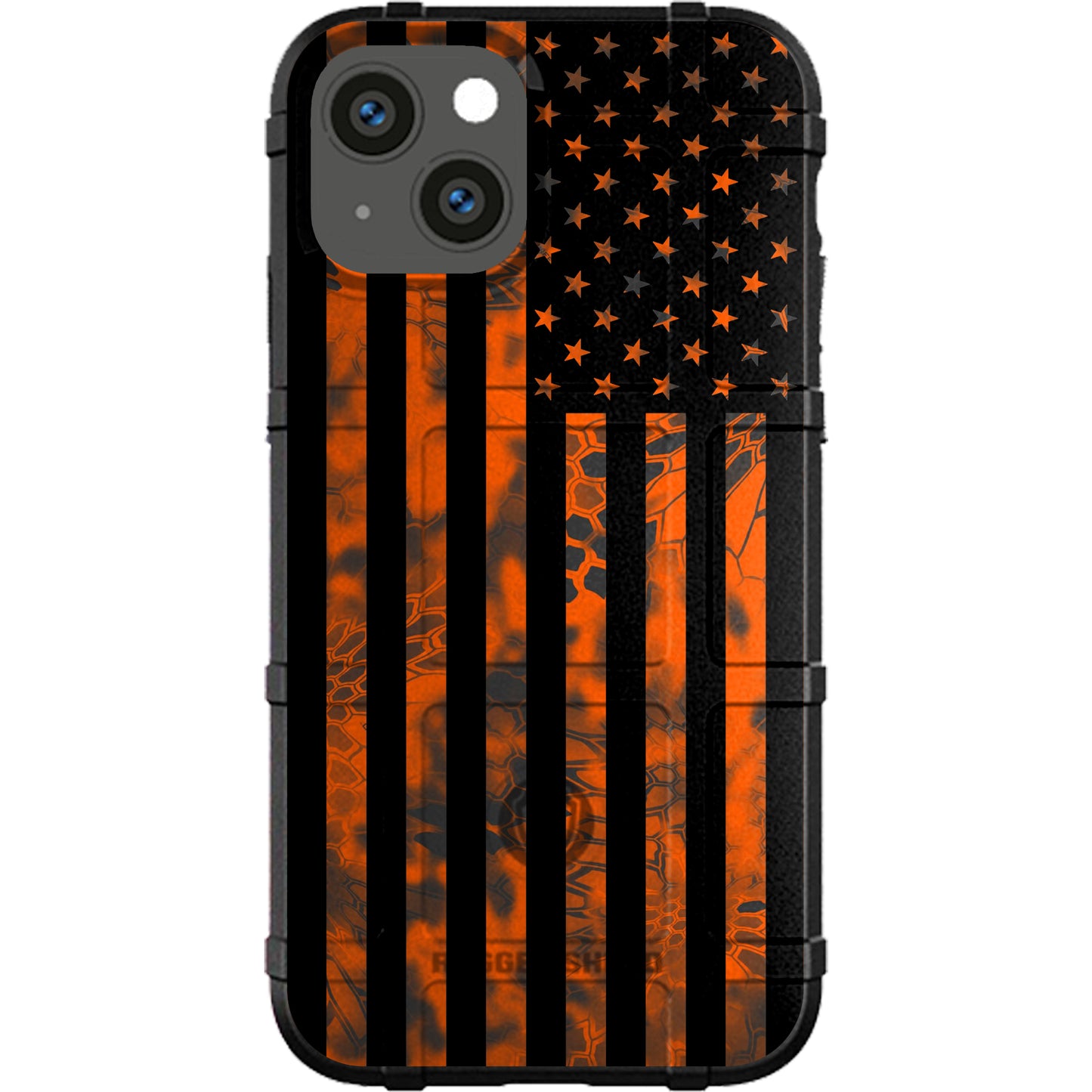 US Flag Subdued over Kryptek Camouflage Custom Printed Case Design (Choose Your Color Camo)