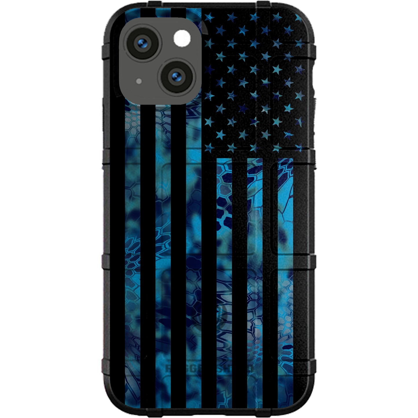 US Flag Subdued over Kryptek Camouflage Custom Printed Case Design (Choose Your Color Camo)