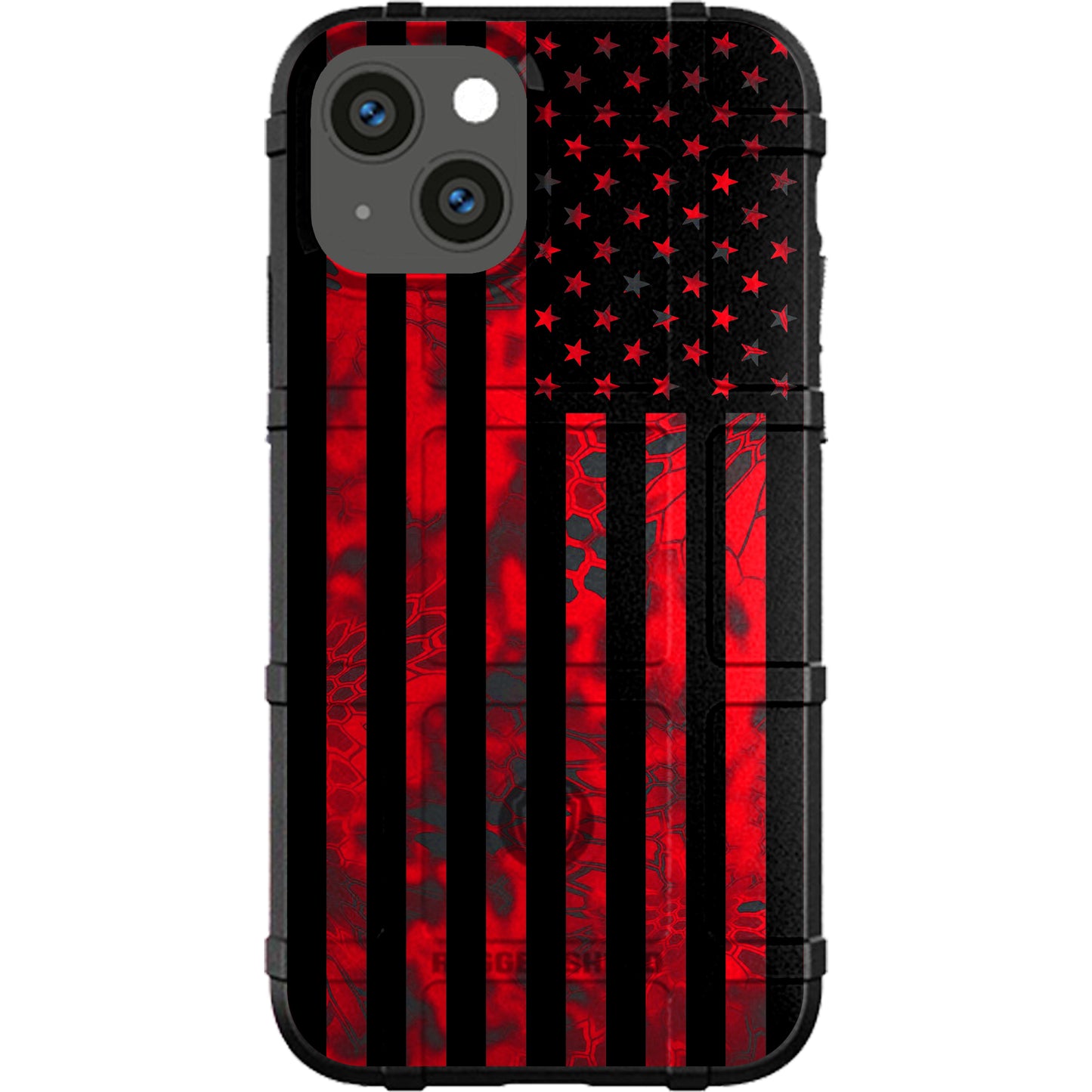 US Flag Subdued over Kryptek Camouflage Custom Printed Case Design (Choose Your Color Camo)
