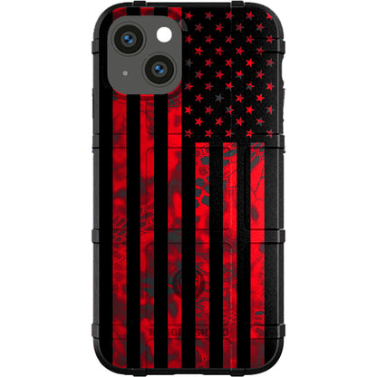 US Flag Subdued over Kryptek Camouflage Custom Printed Case Design (Choose Your Color Camo)