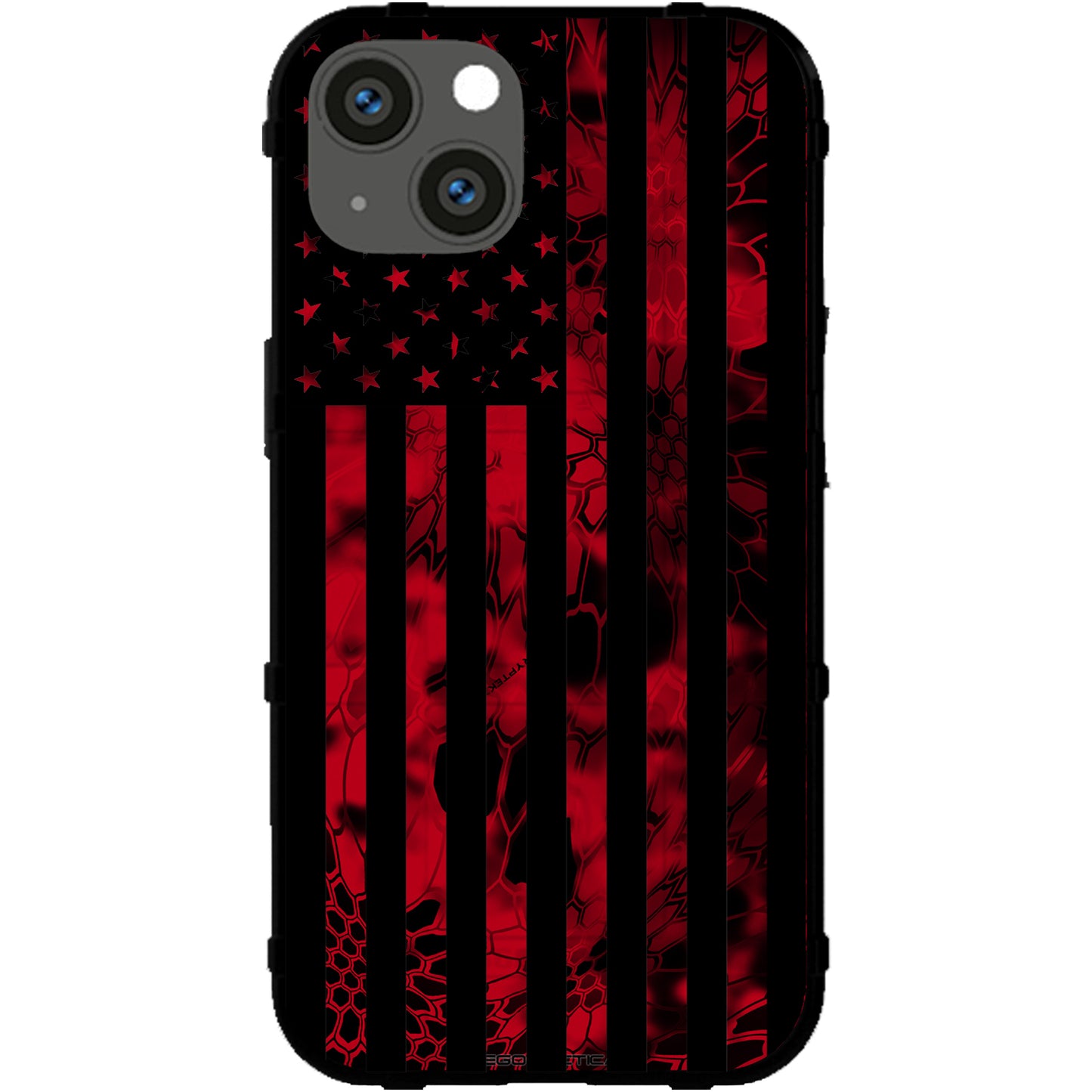 US Flag Subdued over Kryptek Camouflage Custom Printed Case Design (Choose Your Color Camo)