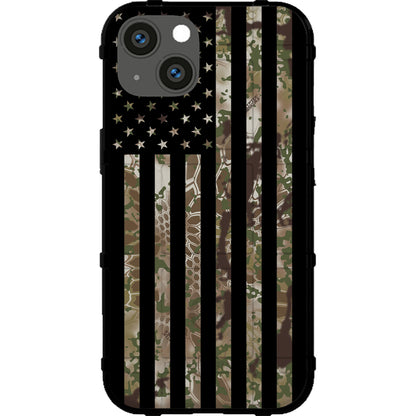 US Flag Subdued over Kryptek Camouflage Custom Printed Case Design (Choose Your Color Camo)