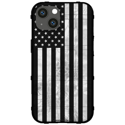 US Flag Subdued over Kryptek Camouflage Custom Printed Case Design (Choose Your Color Camo)