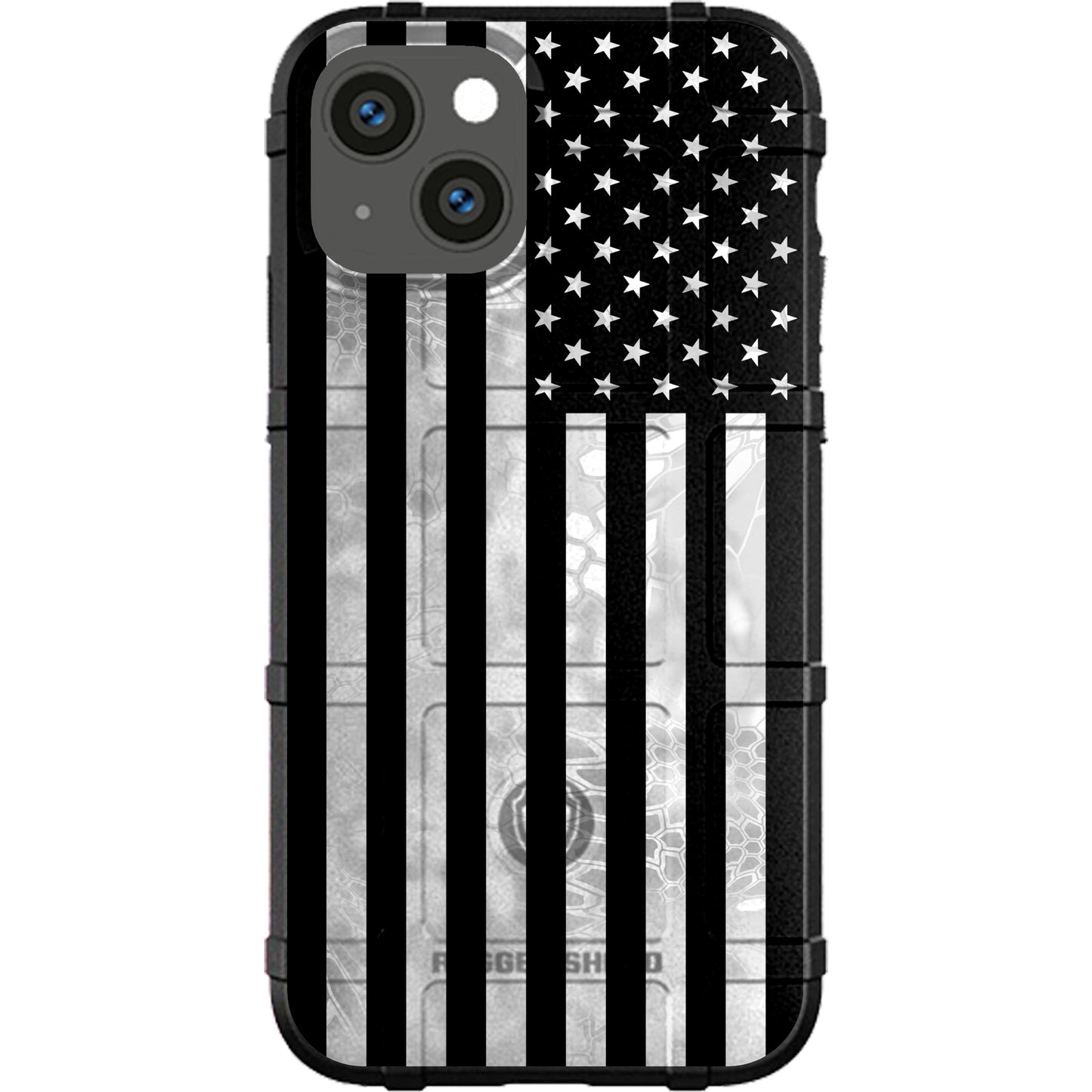 US Flag Subdued over Kryptek Camouflage Custom Printed Case Design (Choose Your Color Camo)
