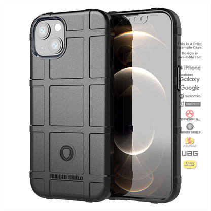 Rugged Shield Branded Solid Color Tpu Cases For Apple Iphone Models 14 - Black