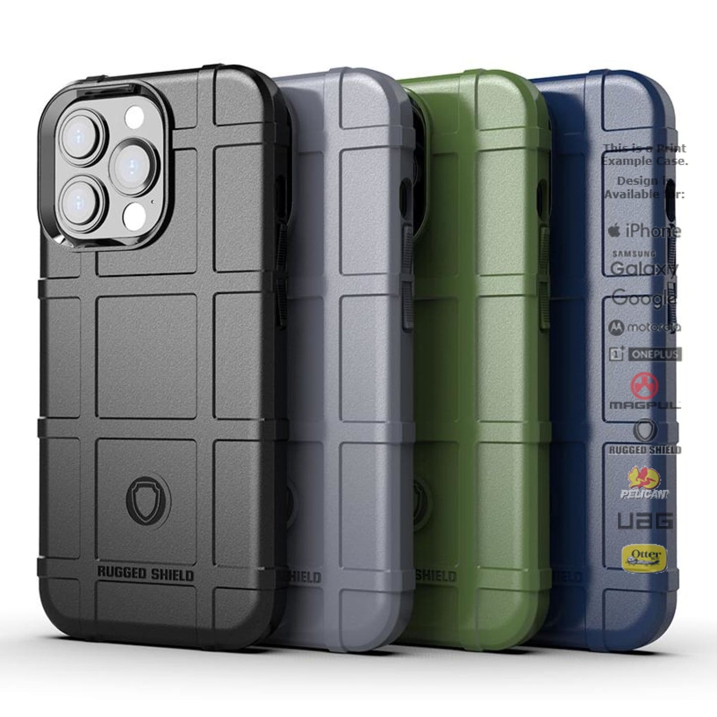 Rugged Shield Brand Solid Color Unprinted TPU Cases