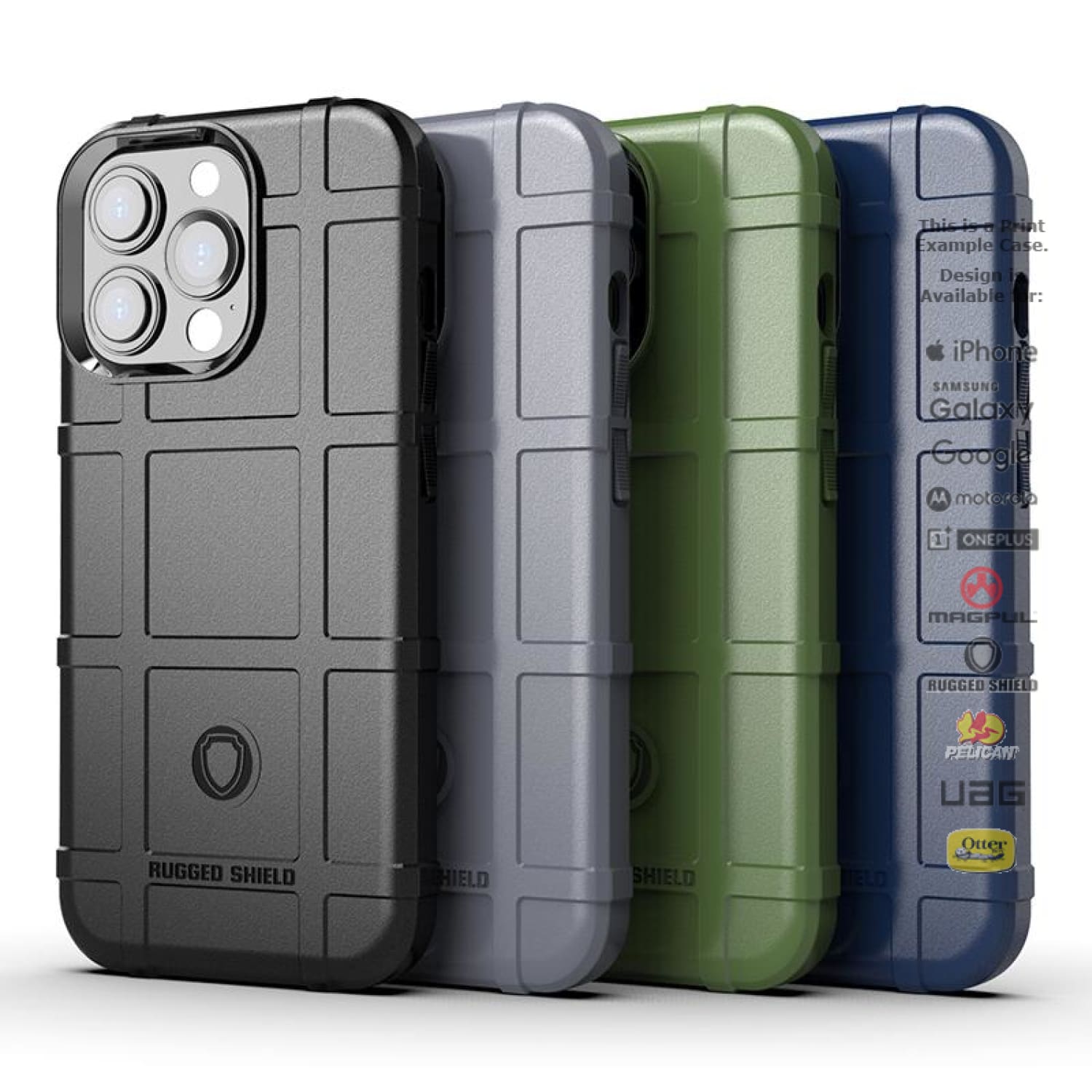 Rugged Shield Brand Solid Color Unprinted TPU Cases