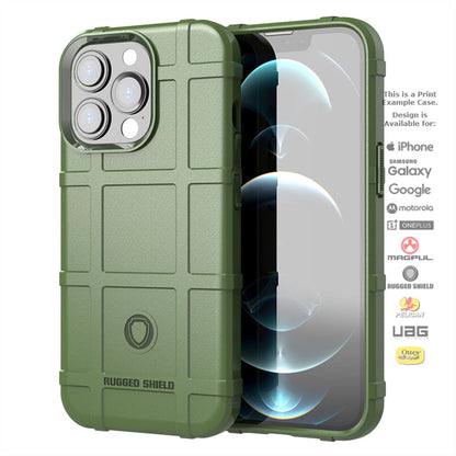 Rugged Shield Branded Solid Color Tpu Cases For Apple Iphone Models 14 Pro - Od Green