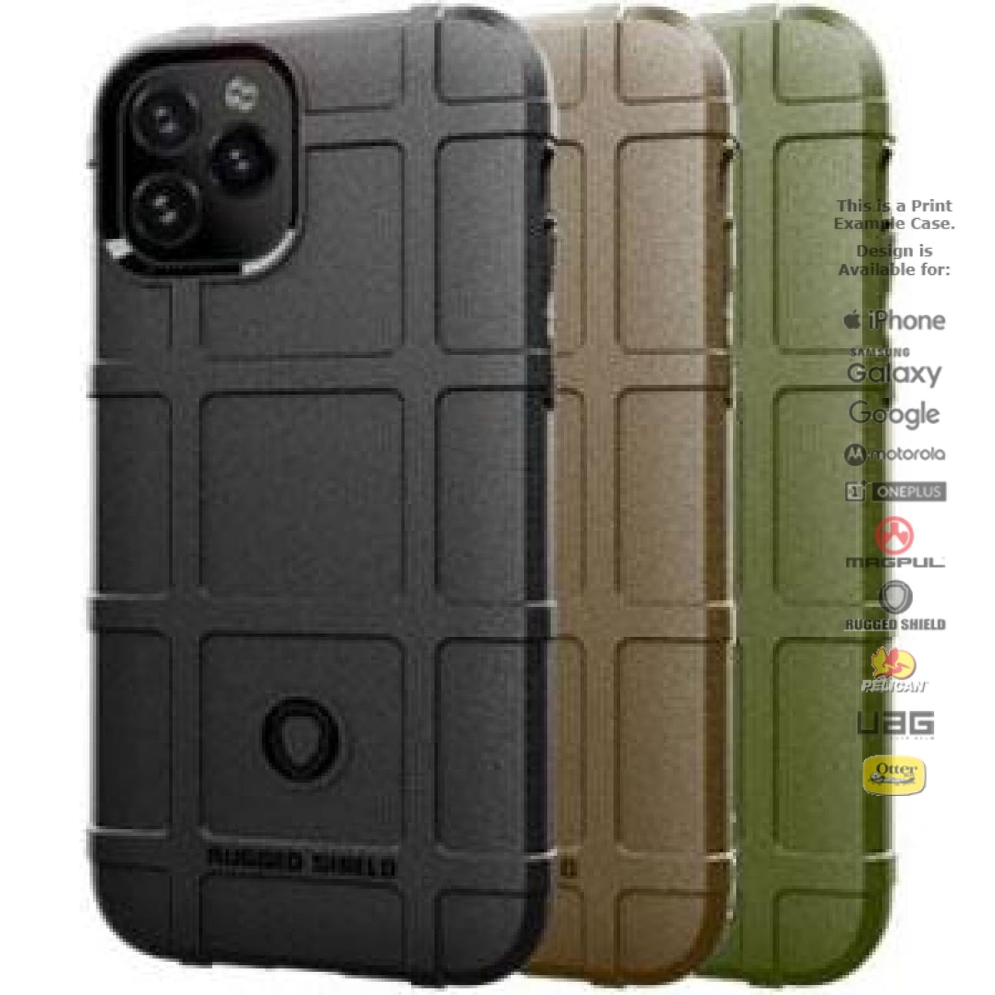 Rugged Shield Brand Solid Color Unprinted TPU Cases