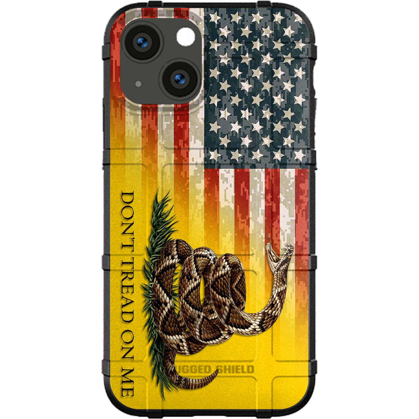 Don't Tread on Me Flag on US Camo Flag Custom Printed Case Design