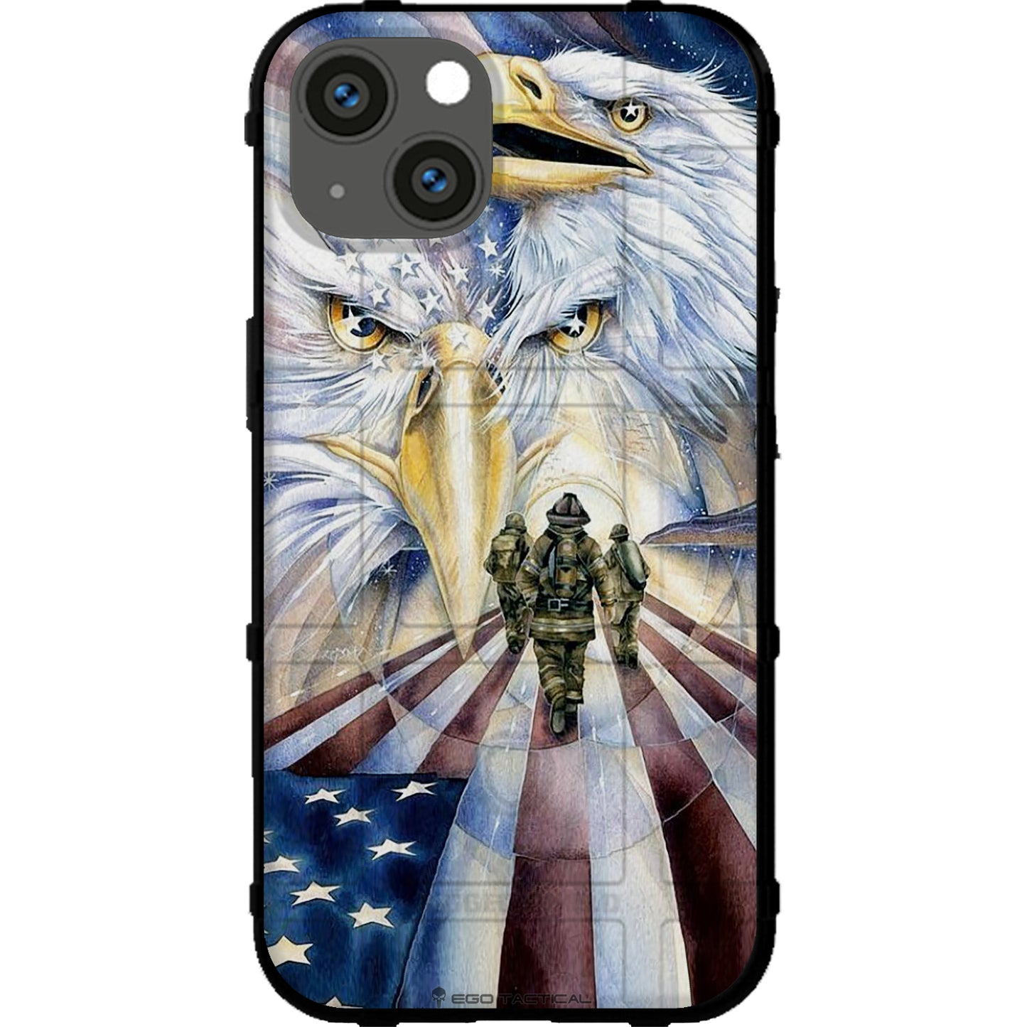 American Eagle over US Flag Firefighters Memorial Custom Printed Phone Case