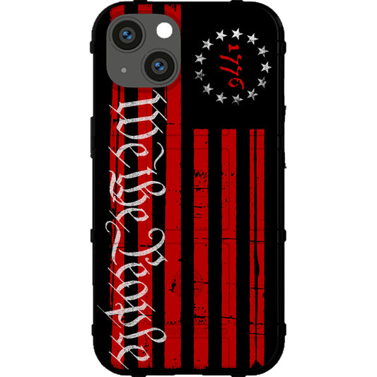We the People Tattered Red 13-Star 1776 Flag Custom Printed Android & Apple Phone Case Design