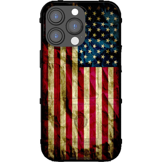 Old Glory, Red White Blue Weathered US American Flag Custom Printed Samsung Galaxy & Apple iPhone Case Design