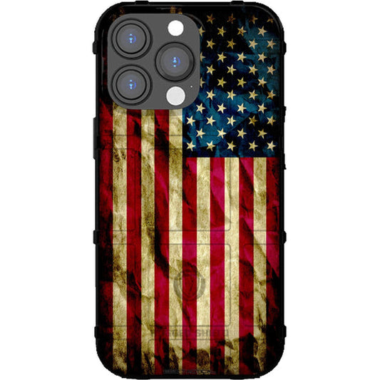 Old Glory, Red White Blue Weathered US American Flag Custom Printed Samsung Galaxy & Apple iPhone Case Design