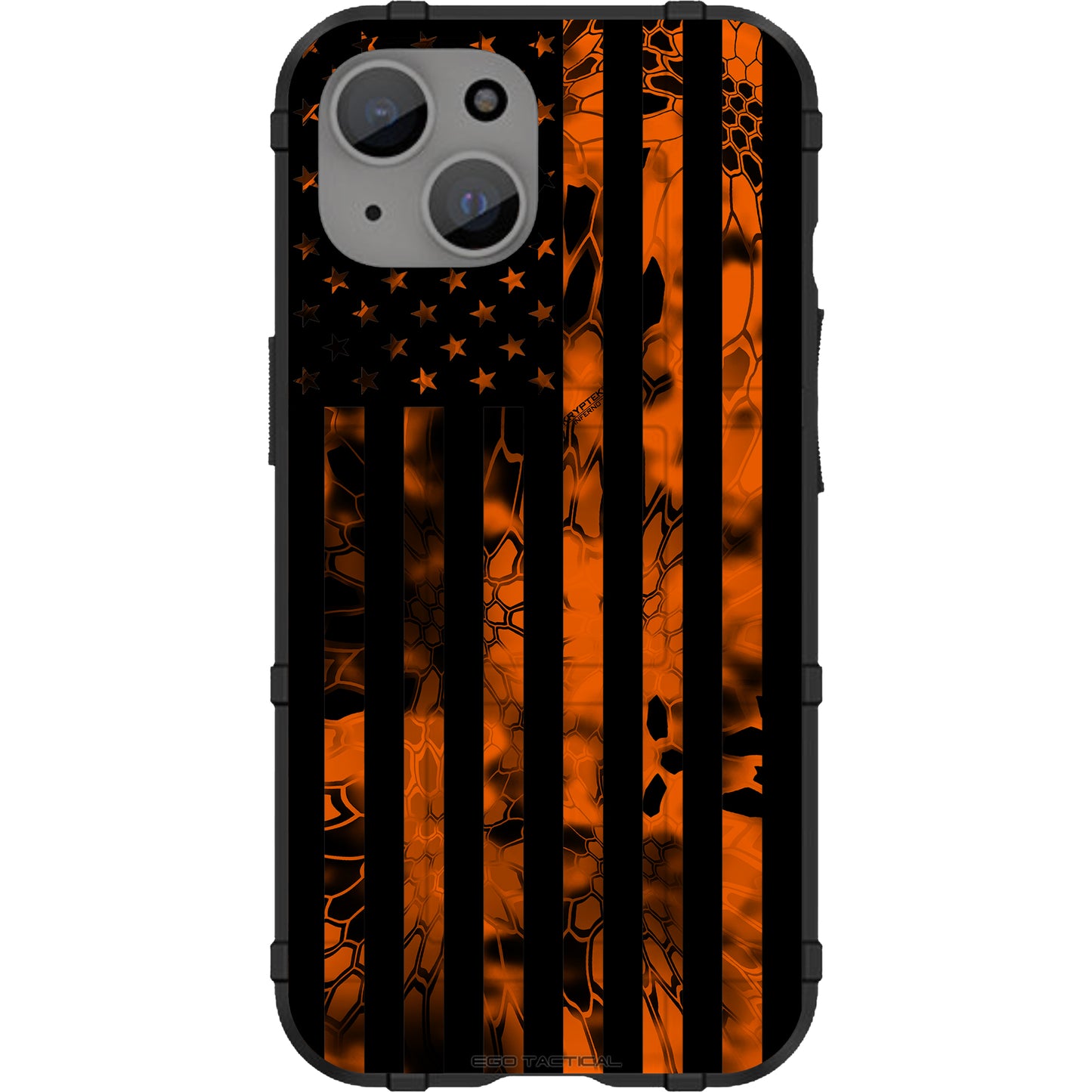 US Flag Subdued over Kryptek Camouflage Custom Printed Case Design (Choose Your Color Camo)
