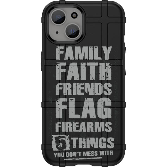 Warrior 12 5 Things - Family Faith Friends Flag Firearms Custom Printed Android & Apple Phone Cases