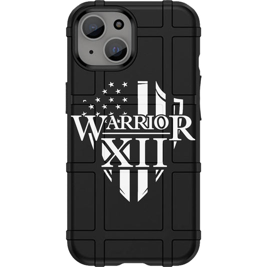 Warrior 12 Shield Logo in White Custom Printed Android & Apple Phone Cases