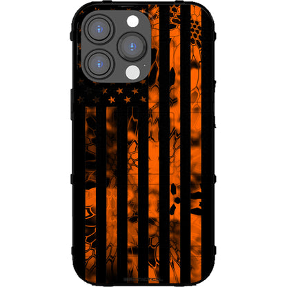 US Flag Subdued over Kryptek Camouflage Custom Printed Case Design (Choose Your Color Camo)
