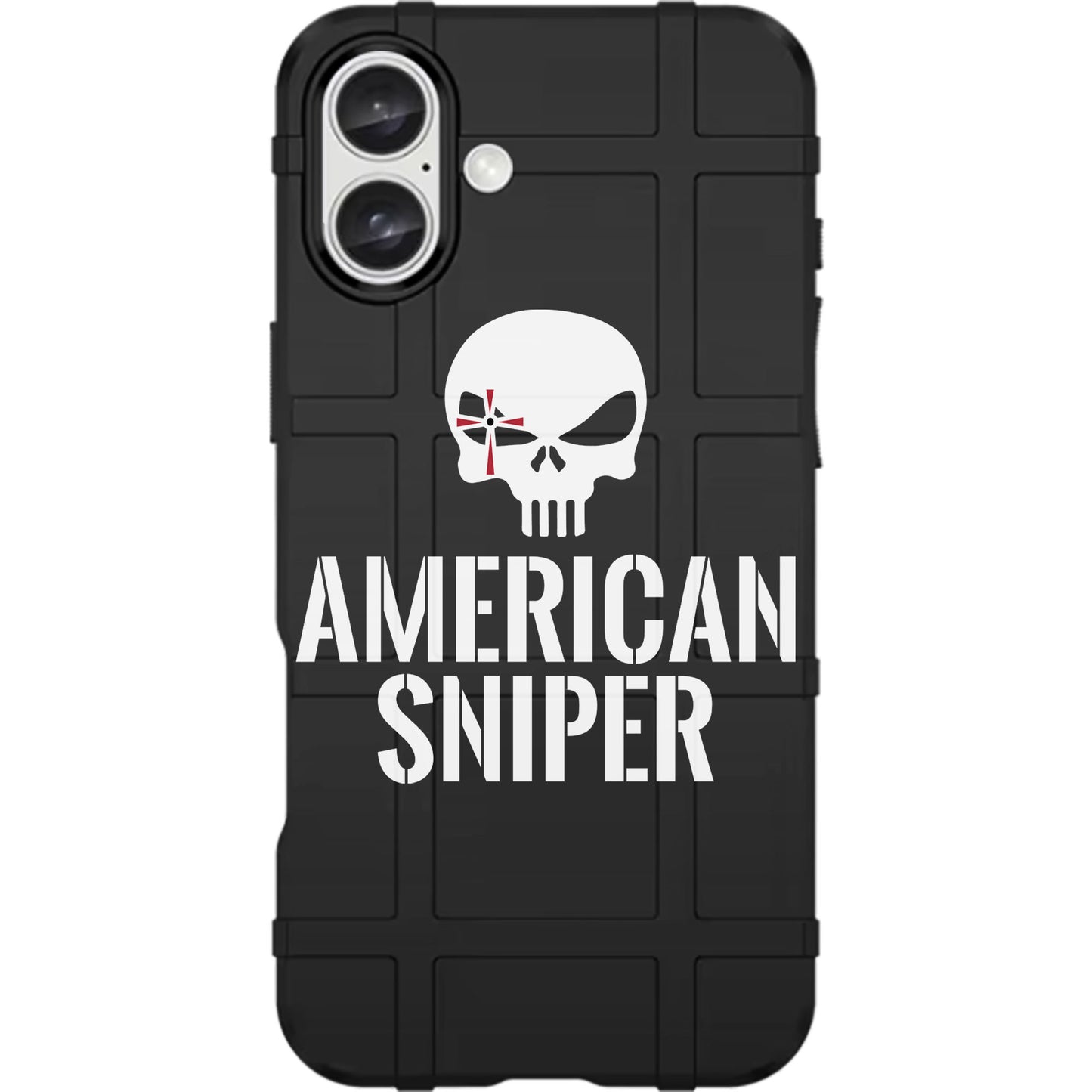 American Sniper White Skull Logo Custom Printed Case Design on Black Case