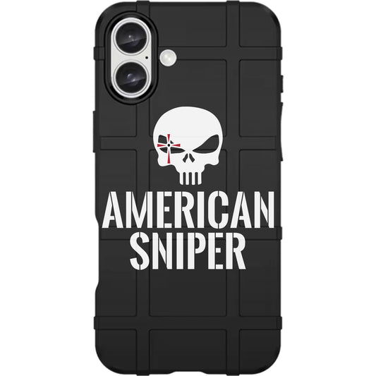 American Sniper White Skull Logo Custom Printed Case Design on Black Case