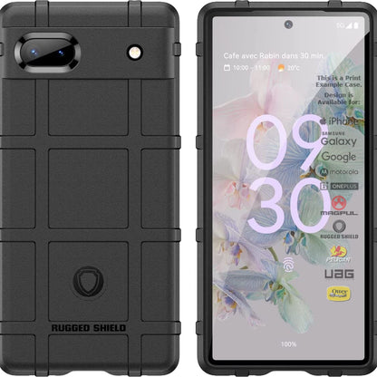 Rugged Shield Branded Solid Color Tpu Cases For Google Pixel Phone Models 6A 5G - Black