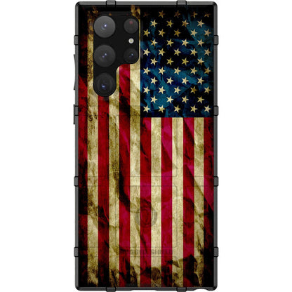 Old Glory, Red White Blue Weathered US American Flag Custom Printed Samsung Galaxy & Apple iPhone Case Design
