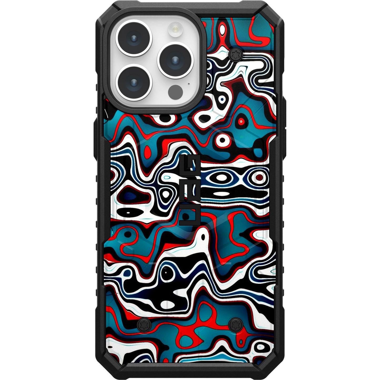 UAG PATHFINDER CASE WITH MAGSAFE FOR APPLE IPHONE - BLUE RED SWIRLS