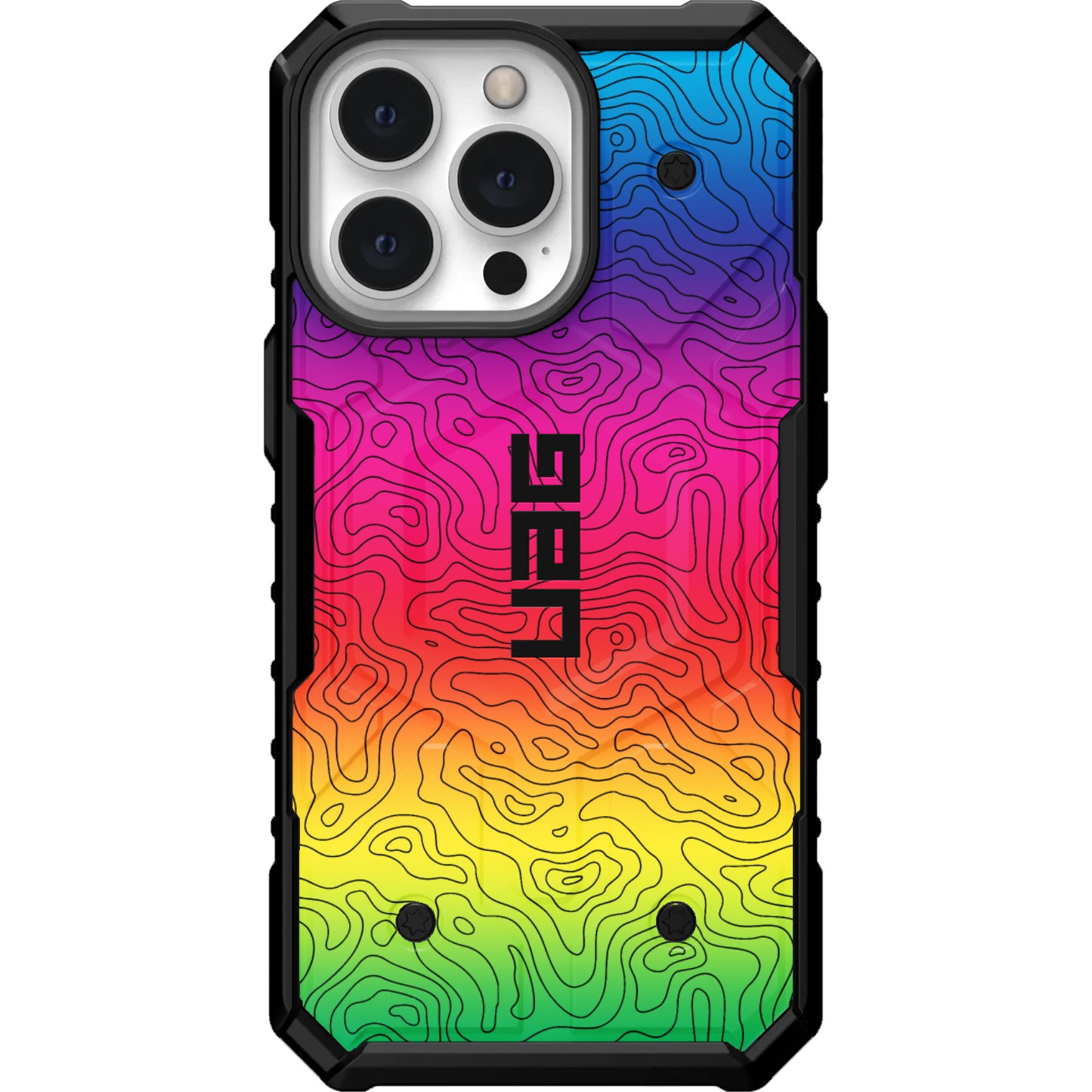 UAG PATHFINDER CASE WITH MAGSAFE FOR APPLE IPHONE - RAINBOW RASTA TOPO