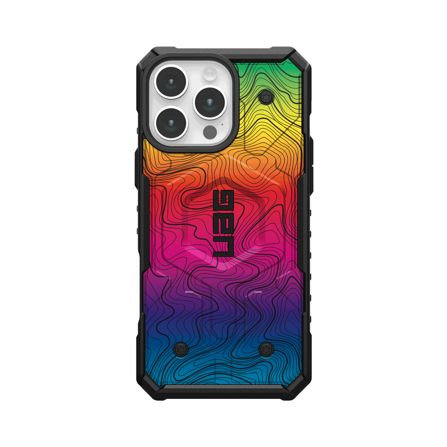 UAG PATHFINDER CASE WITH MAGSAFE FOR APPLE IPHONE - RAINBOW TOPOGRAPHY STYLE 2